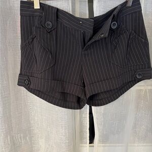 Black Pinstripe Women's Shorts